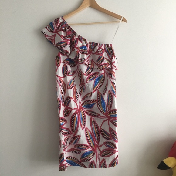 J. Crew Floral One Shoulder Floral Dress J0954 - Picture 3 of 8